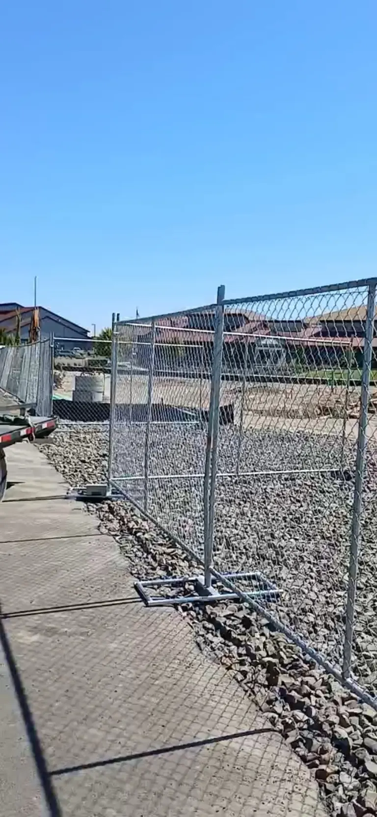 Temporary chain-link panels installed at a Kennewick project in the Tri-Cities